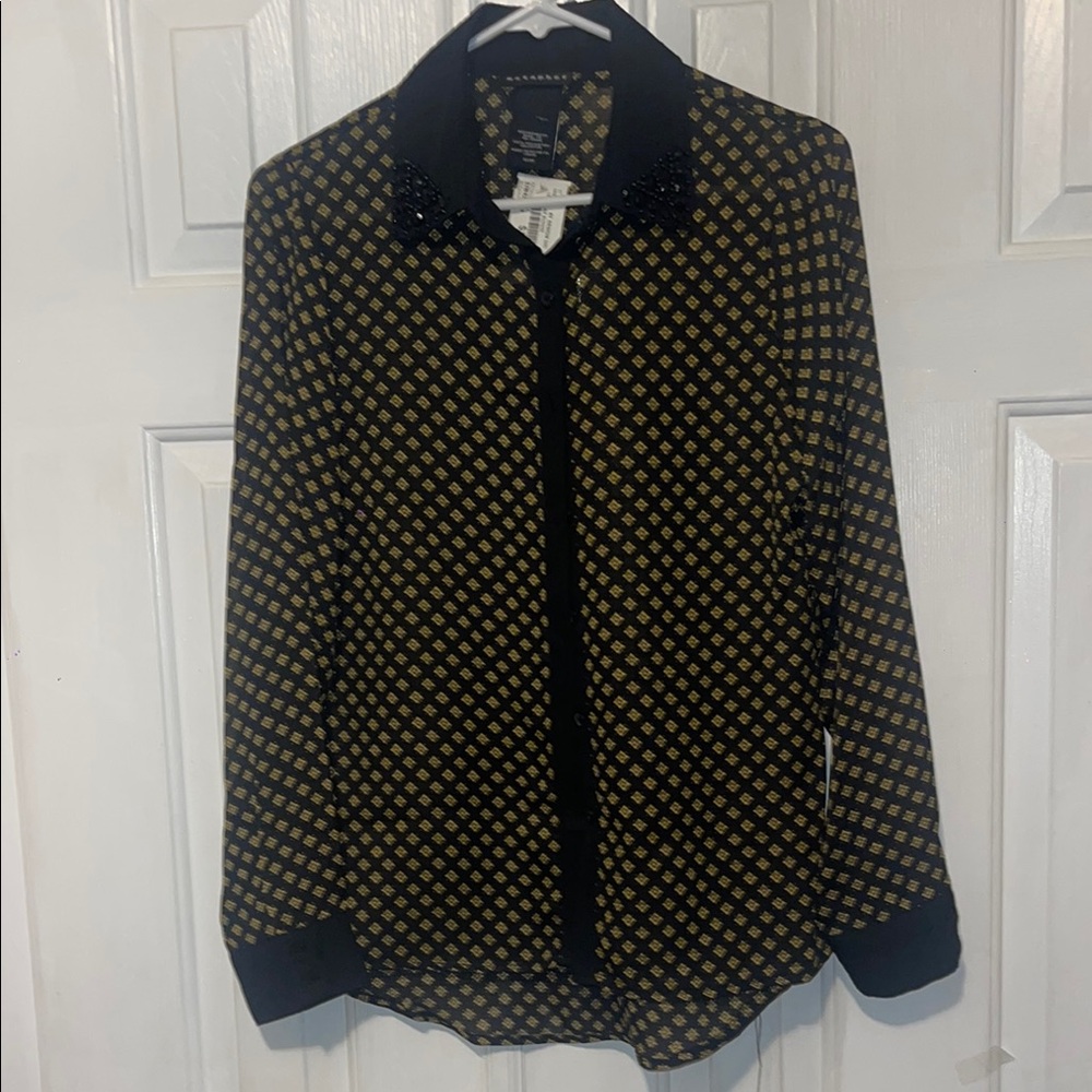 Elegant Black and Gold Blouse